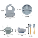 Little Feast" Baby Silicone Feeding Set: Comprehensive 8-Piece Mealtime Kit