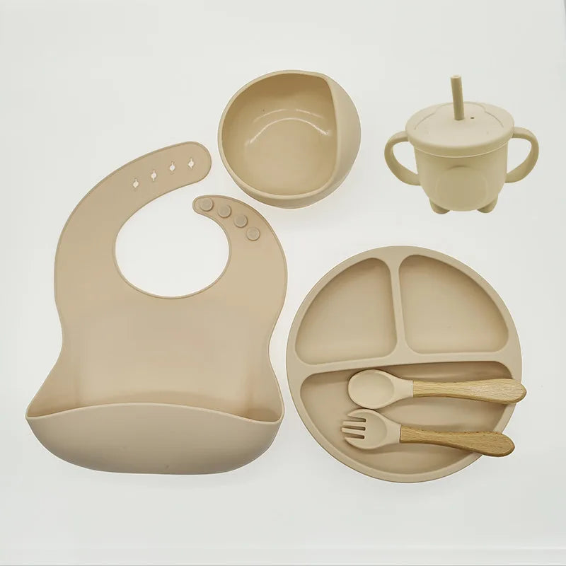 Little Feast" Baby Silicone Feeding Set: Comprehensive 8-Piece Mealtime Kit