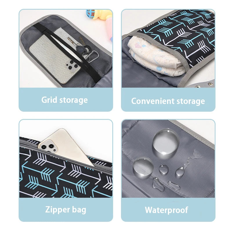 Portable Baby Changing Pad: One-Hand Diaper Change Design, Ideal for Diaper Bags & Tables