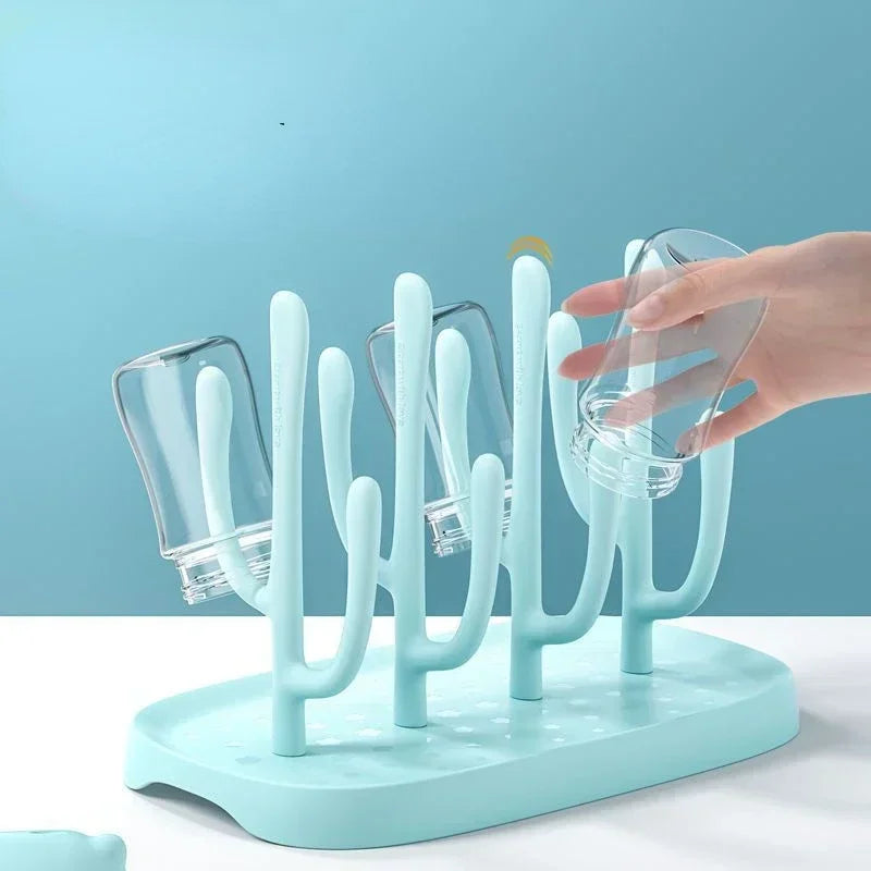 Baby Bottle Drying Rack with Nipple and Accessory Storage